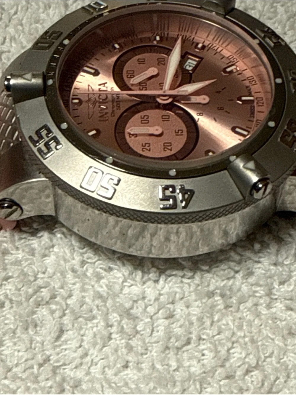 Invicta Men’s Subaqua Model 1383 Rose Pink Chronograph Stainless Steel Watch